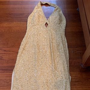 Gold Beaded Formal Dress